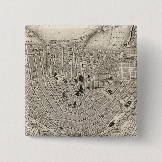 Amsterdam Vierkante Button 5,1 Cm (Voorkant)