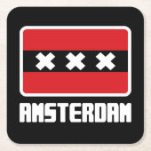 Amsterdam Vierkante Kartonnen Onderzetter (Voorkant)