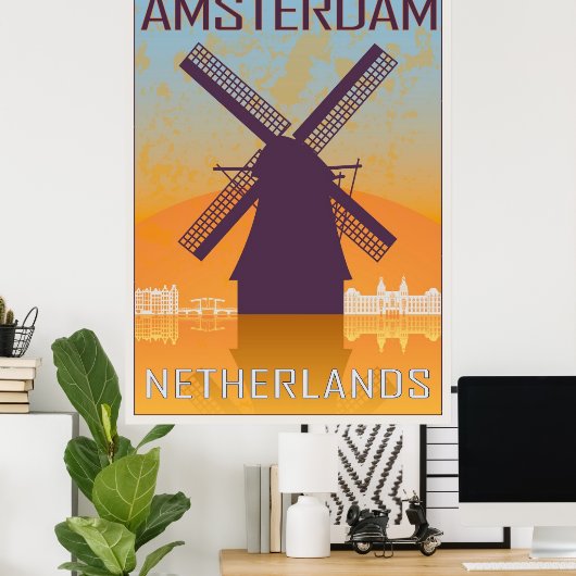 Amsterdam vintage poster (Bureau à domicile)