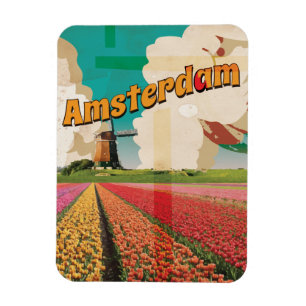 Amsterdam Vintage Reisposter Magneet