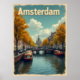 Amsterdam vintage reisposter poster