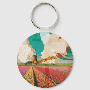 Amsterdam Vintage Reisposter Sleutelhanger