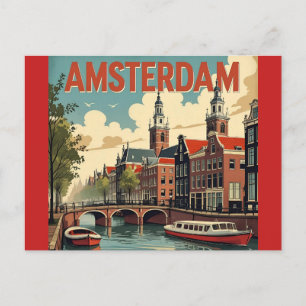 Amsterdam Vintage Silhouet Briefkaart