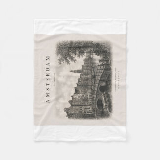 Amsterdam | Vintage Travel City Design Fleece Deken