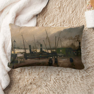 Amsterdam Vissershaven Storm door Vincent Gogh Kussen
