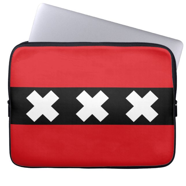 Amsterdam vlag laptop sleeve (Voorkant)