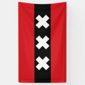 Amsterdam vlag spandoek (Verticaal)