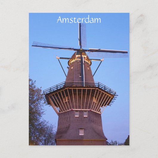 Amsterdam Windmill Briefkaart (Voorkant)