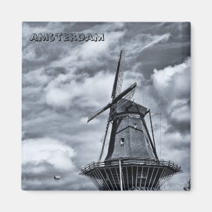 Amsterdam - Windmill, Holland (Fridge Magnet) Magneet