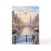 Amsterdam Winterkanaal Prettig Kerstfeest