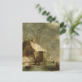 Amsterdam, winterscène, 17e eeuw briefkaart (Staand voorkant)