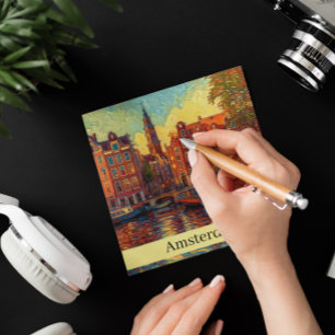 Amsterdams grachtenpand van Gogh stijl, aanpasbaar