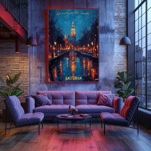 Amsterdamse Avonden - Weerspiegelingen van Serenit Poster