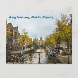 Amsterdamse grachten in de Herfstpost Briefkaart