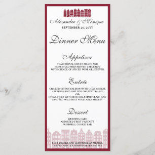 Amsterdamse grachtenpanden Hollands huwelijksdiner Menu