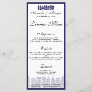 Amsterdamse grachtenpanden Hollands huwelijksdiner Menu