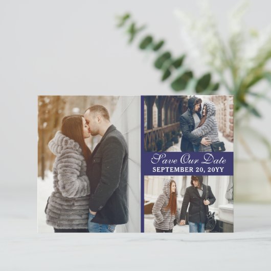 Amsterdamse grachtenpanden Nederlands Save the Dat Kaart (Staand voorkant)