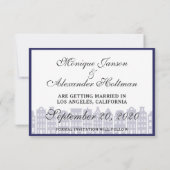 Amsterdamse grachtenpanden Nederlands Save the Dat Kaart (Achterkant)