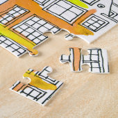 Amsterdamse Huizen: Waterverf Naadloos Patroon Legpuzzel (Zijkant)