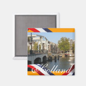 Amsterdamse Magere Brug Brug Sinaasappels koelkast Magneet (Voorkant / Achterkant)