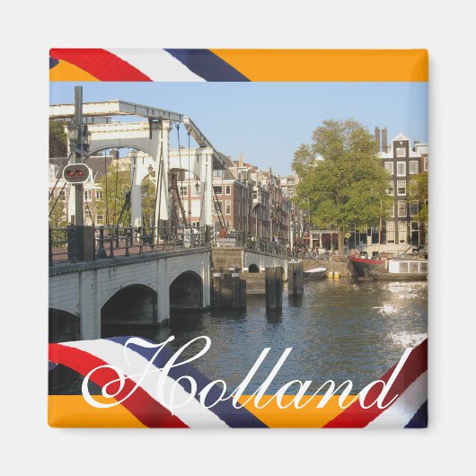 Amsterdamse Magere Brug Brug Sinaasappels koelkast Magneet (Voorkant)