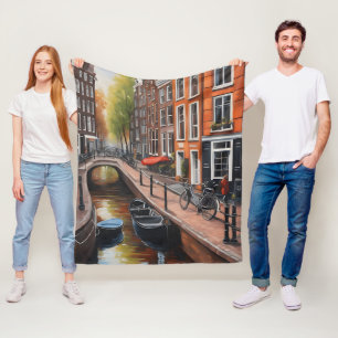 Amsterdamse olieverfschilderkunst fleece deken