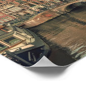 Amsterdamse Vintage Beroemde Reisplaats Poster (Hoek)