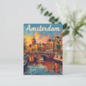 Amsterdamse vintage briefkaart (Staand voorkant)