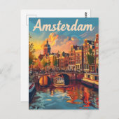Amsterdamse vintage briefkaart (Voorkant / Achterkant)