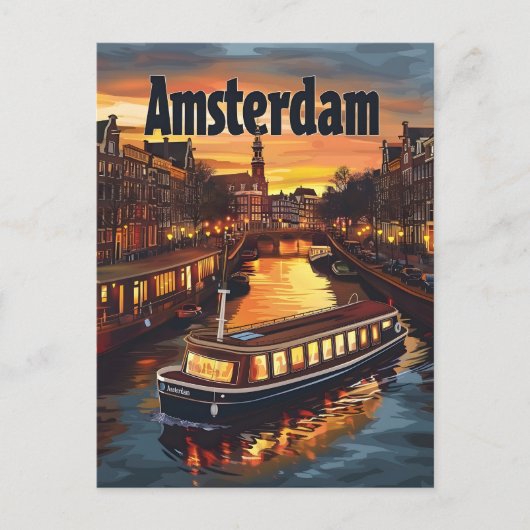 Amsterdamse vintage briefkaart (Voorkant)