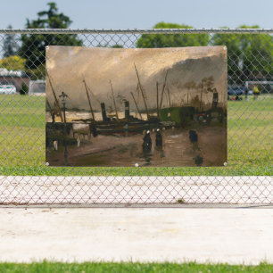 Amsterdamse Vissershaven Storm door Vincent Gogh Spandoek