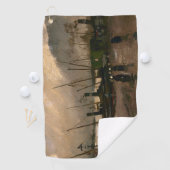 Amsterdamse Vissers's Harbour Storm van Vincent Go Golfhanddoek (Insitu)