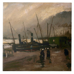 Amsterdamse Vissers's Harbour Storm van Vincent Go Tegeltje