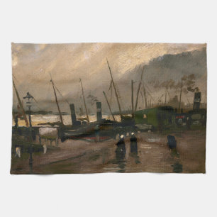Amsterdamse Vissers's Harbour Storm van Vincent Go Theedoek