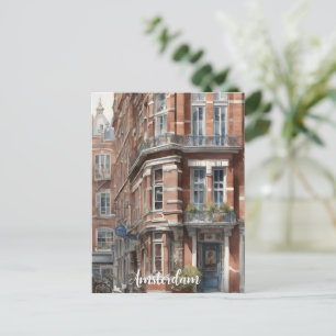 Amsterdamse waterverf schilderij briefkaart