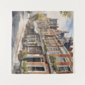 Amsterdamse waterverf schilderij wandkleed (Voorkant (horizontaal))