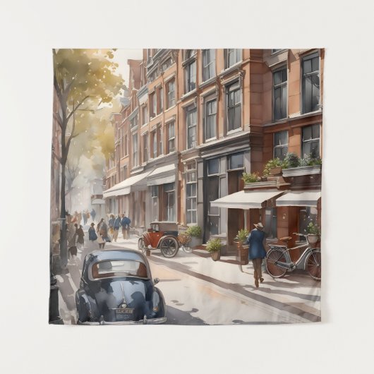 Amsterdamse waterverf schilderij wandkleed (Voorkant)