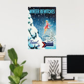AMTRAK-wintertreinreisposter Poster (Thuiskantoor)