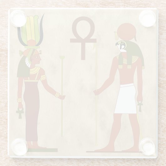AMun RA en Isis Glazen Onderzetter (Achterkant)