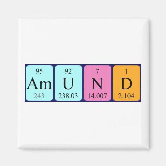Amuner un aimant de nom de table périodique (Devant)