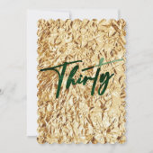 Amusant 30e anniversaire Invitation émeraude étinc (Dos)