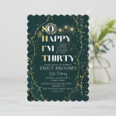 Amusant 30e anniversaire Invitation émeraude étinc (Debout devant)