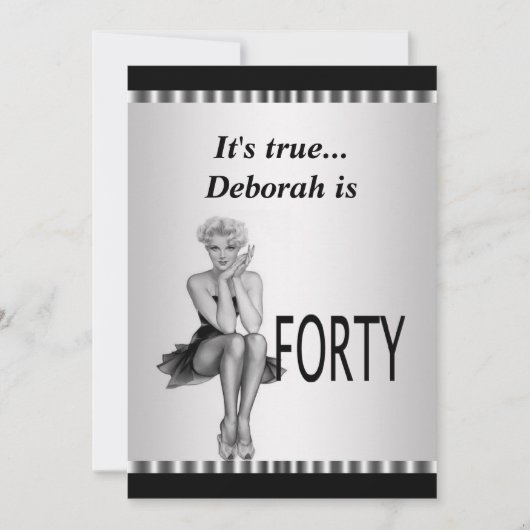 Amusant 40e anniversaire de fête Invitation (Devant)