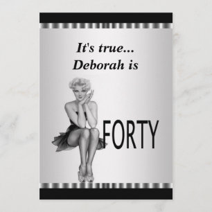 Amusant 40e anniversaire de fête Invitation