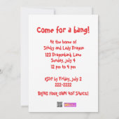 Amusant 4 juillet Invitation de la fête des gorill (Dos)