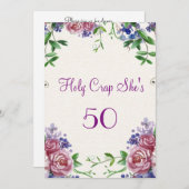 Amusant, 50e anniversaire de fête Invitation (Devant / Derrière)