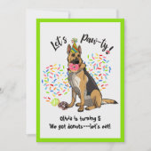 Amusant Allemand Sherherd Invitation de fête d'ann (Devant)