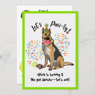 Amusant Allemand Sherherd Invitation de fête d'ann