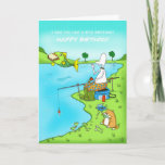 Amusant Anniversaire Brother Carte Pêcheur Avec Po<br><div class="desc">Il s’agit d’une carte de pêche amusante, qui, j’en suis sûr, est idéale pour tous les pêcheurs pour les Anniversaires avec Duncan qui essayent d’attraper un poisson, mais le poisson vient de prendre son sandwich dont il n’a pris qu’une bouchée, et le gros chat mange les poissons qui sautent pour...</div>