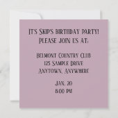 Amusant Anniversaire Fête Souriant Invitation Gâte (Dos)